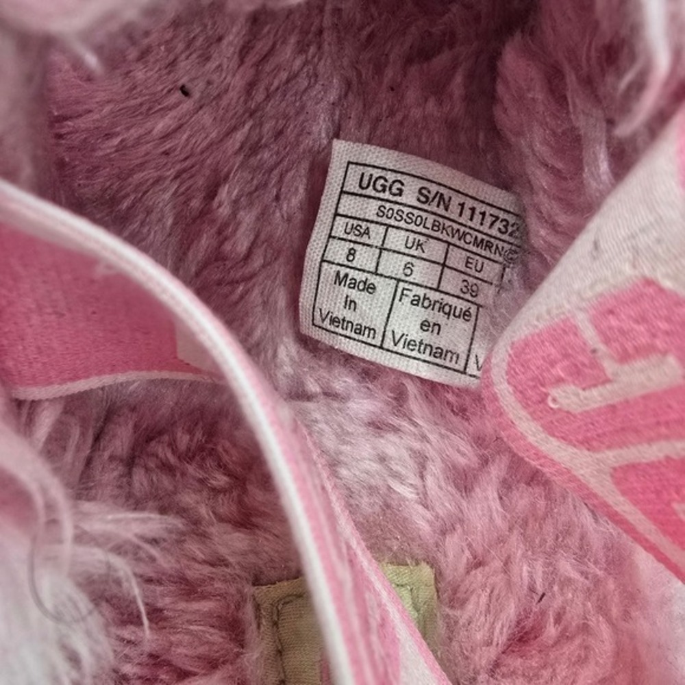 UGG Fluff Sugar‎ Platform Sandal Pink Faux Fur Comfort Slides Womens Size 8 - Picture 4 of 8